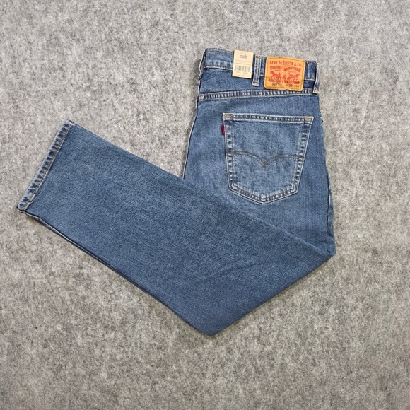 Levi's Other - Levis 505 Regular Fit Stretch Jeans Mens 38x30 Medium Wash Blue Straight Leg NWT
